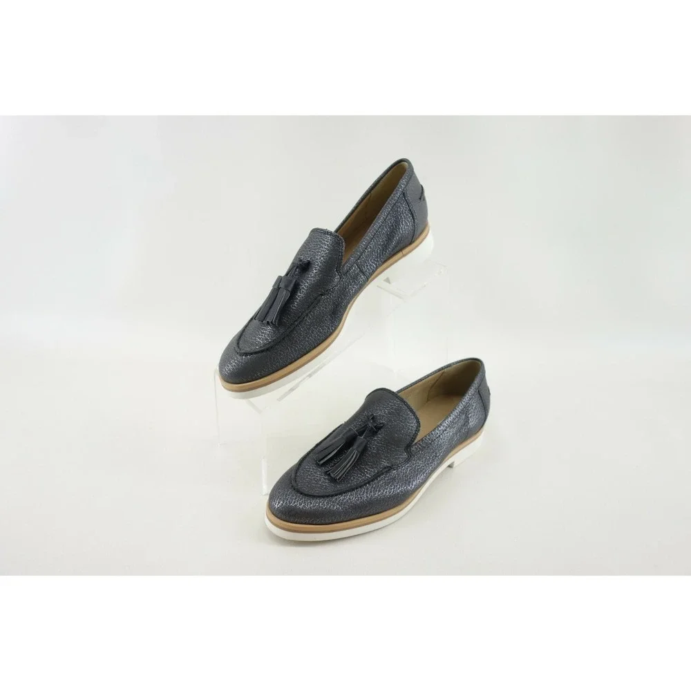 Geox Respira Gray Leather Tassel Loafers Shoes Women's 36‎ / 5